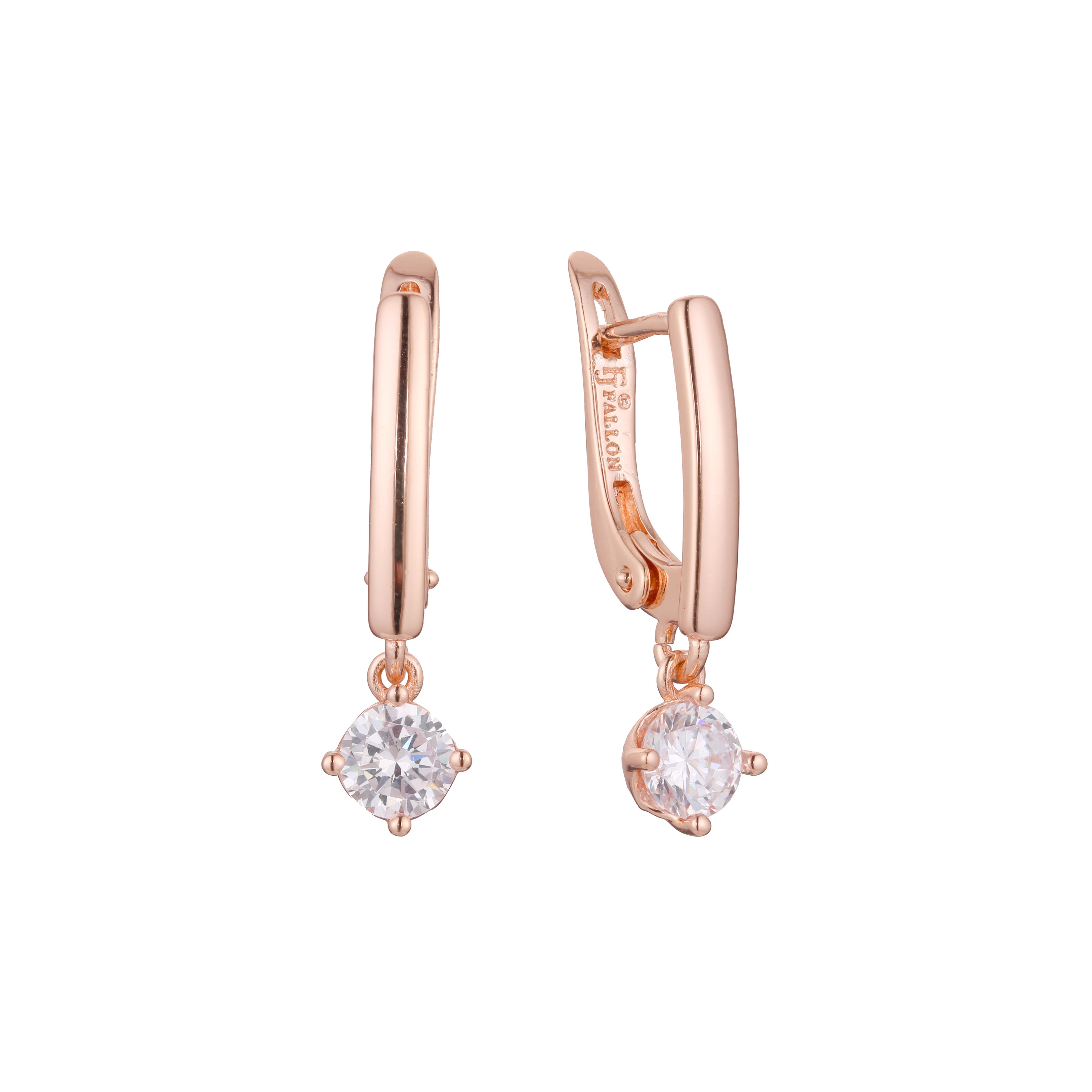 Brincos Cluster em ouro 14K, ouro rosa, duas cores de revestimento