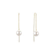 Pearl threader earrings in 14K Gold, Rose Gold plating colors