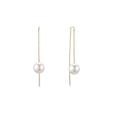 Pearl threader earrings in 14K Gold, Rose Gold plating colors