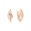 Leaves paved with White CZs Rose Gold, White Gold cluster earrings