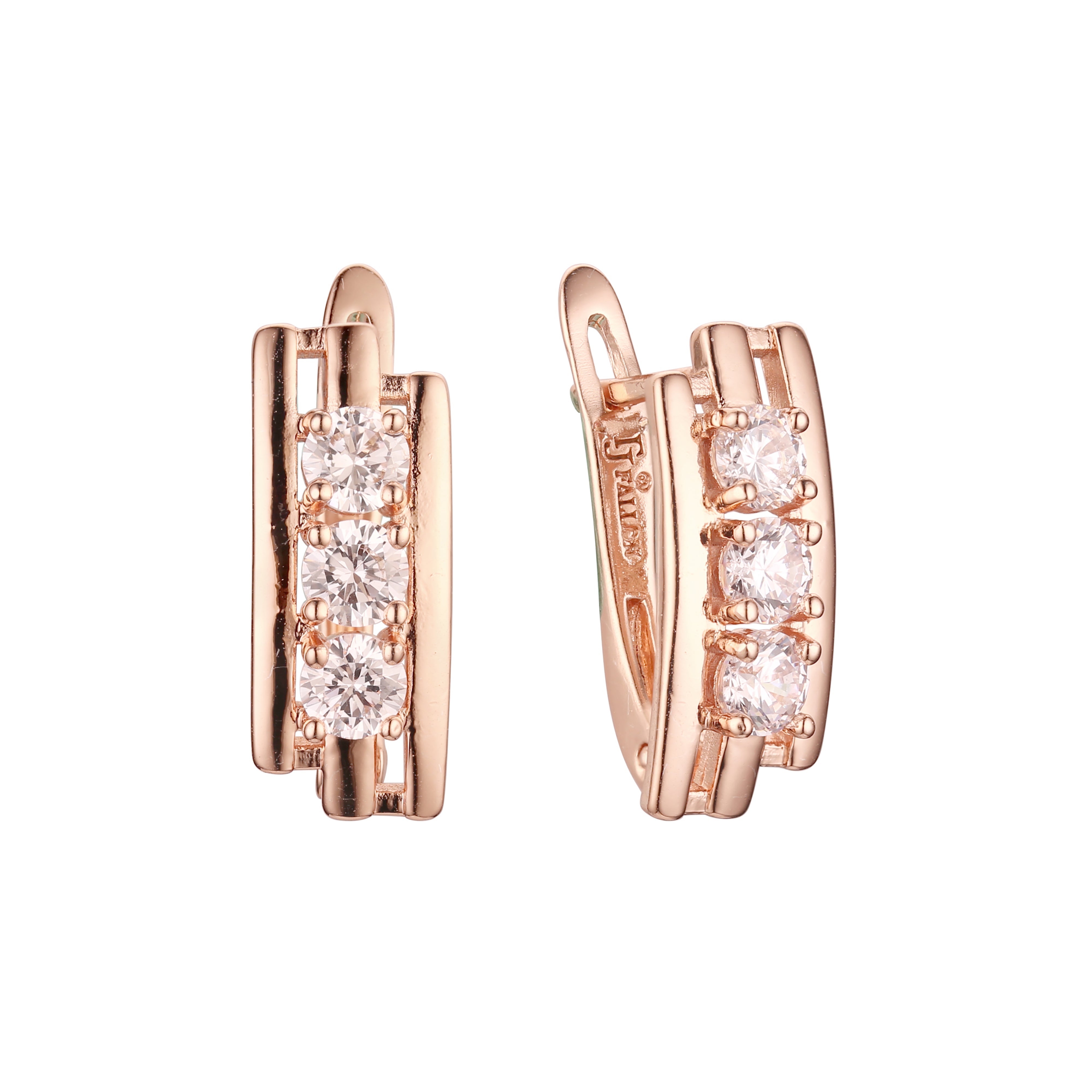 Earrings in Rose Gold, two tone plating colors