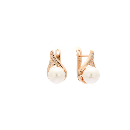 Rose Gold pearl earrings