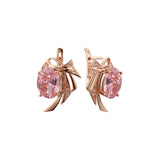 .Wings solitaire earrings in 14K Gold, Rose Gold plating colors