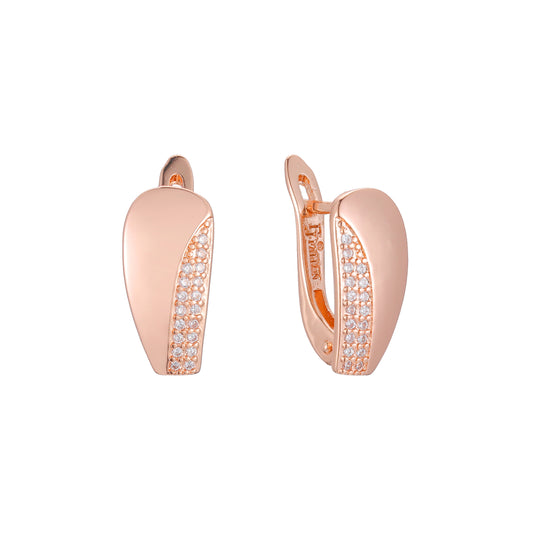 Aretes en Oro 14K, Oro Rosa, baño en dos tonos