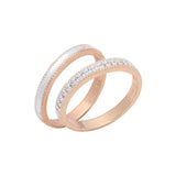 Anillos apilables en Oro Blanco, baño de Oro de 14K bicolor