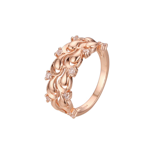 Anillos de moda de oro rosa